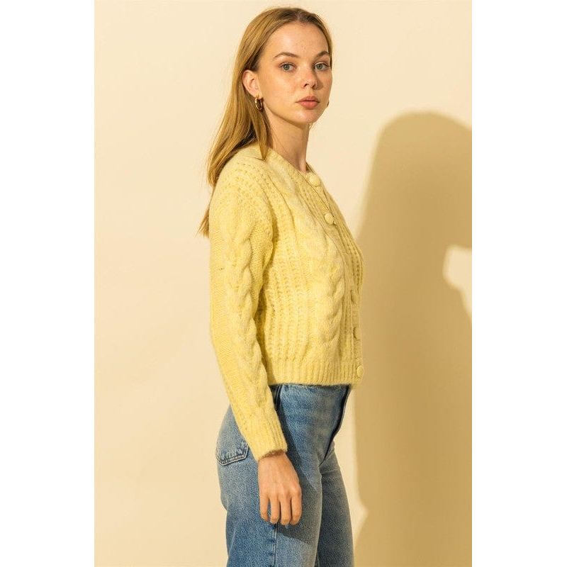 Cable Knit With Button Down Cardigan