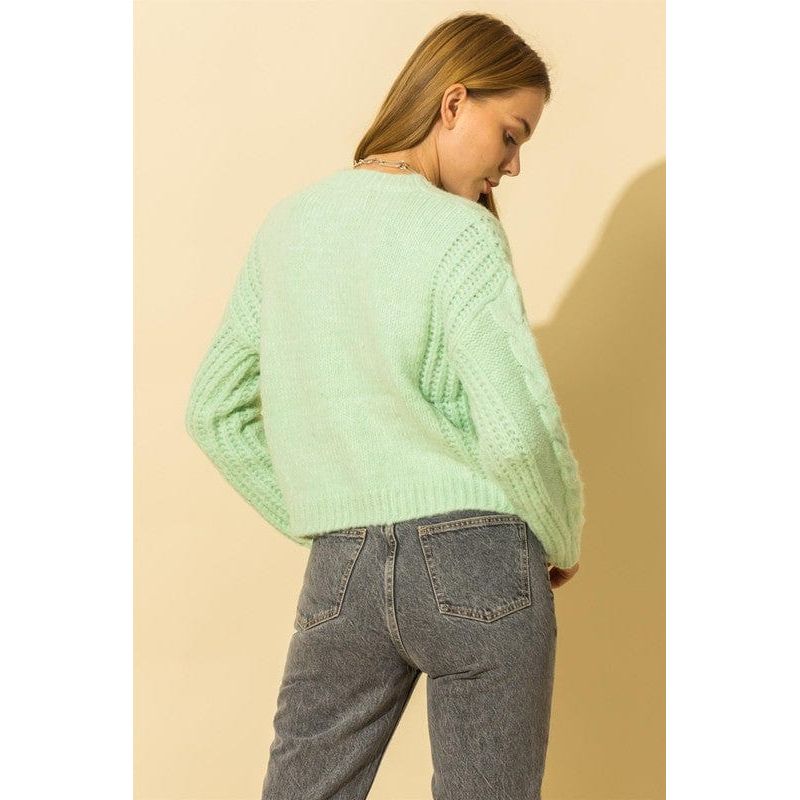 Cable Knit With Button Down Cardigan