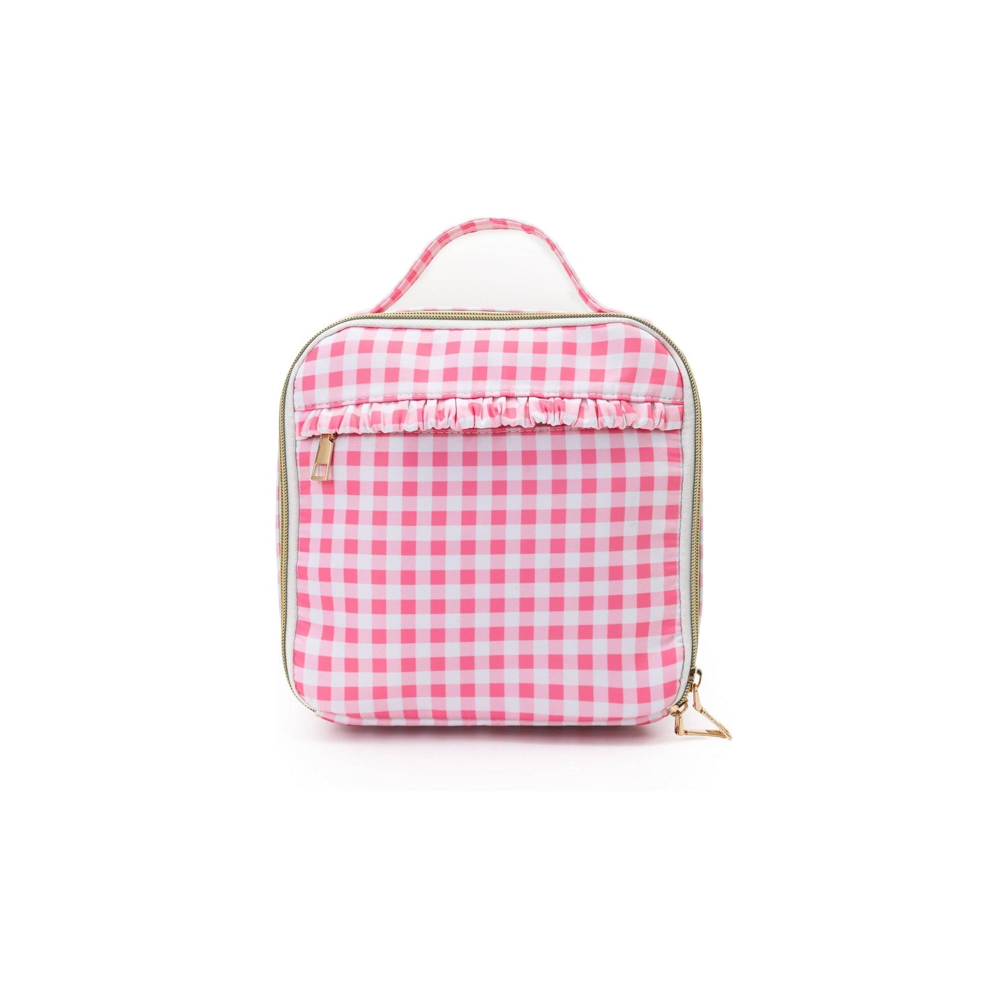 Pink Plaid Ruffle Baby Girls Lunch Boxes Bag