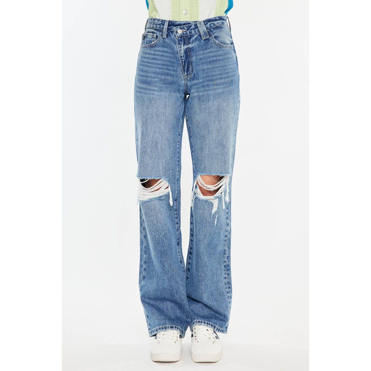 Kan Can 90'S CRISS CROSS STRAIGHT JEANS
