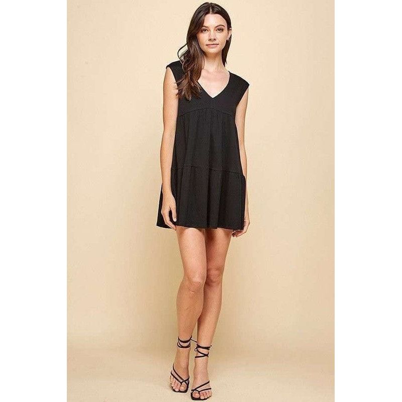 V-neck line skimmer tier dress