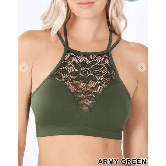 Lace cutout bralette with bra pads