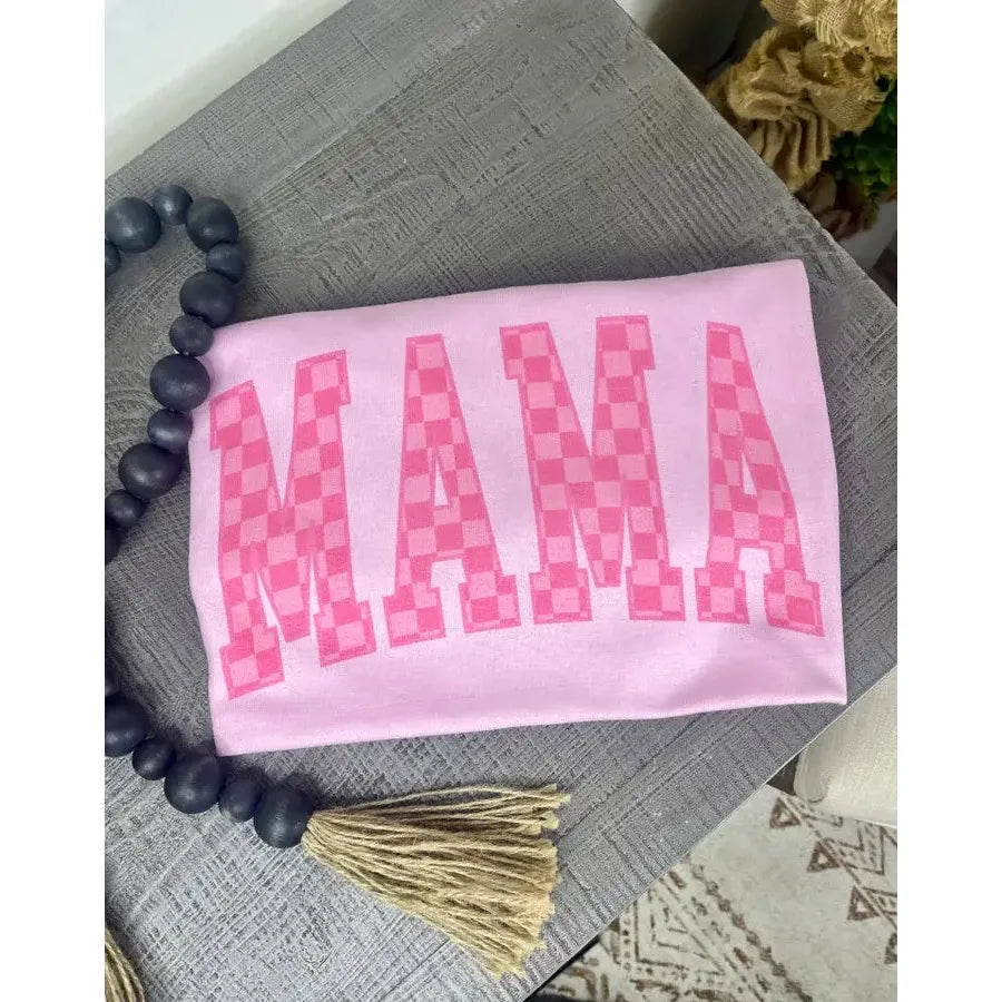 Checkered Pink Mama t-shirt