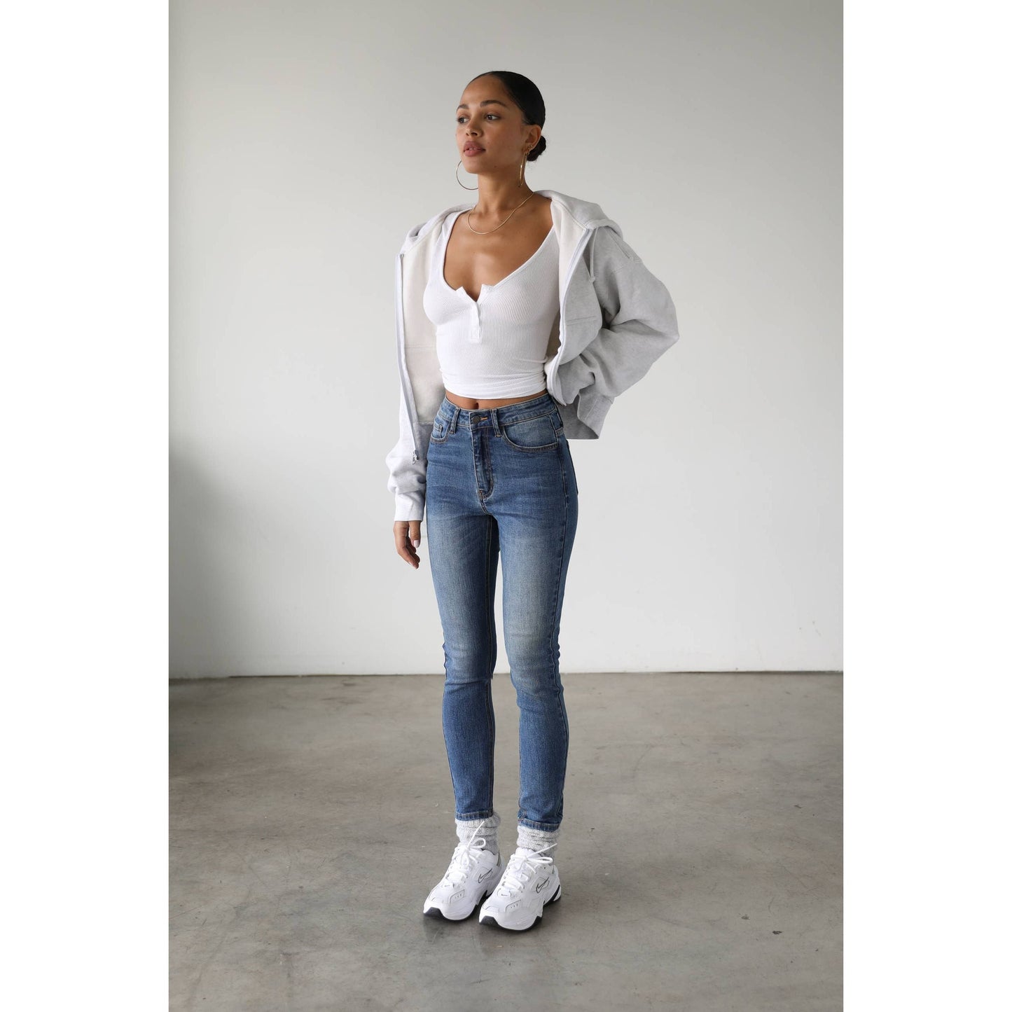 HIGH RISE SKINNY STRETCH DENIM JEANS - DG7120KM