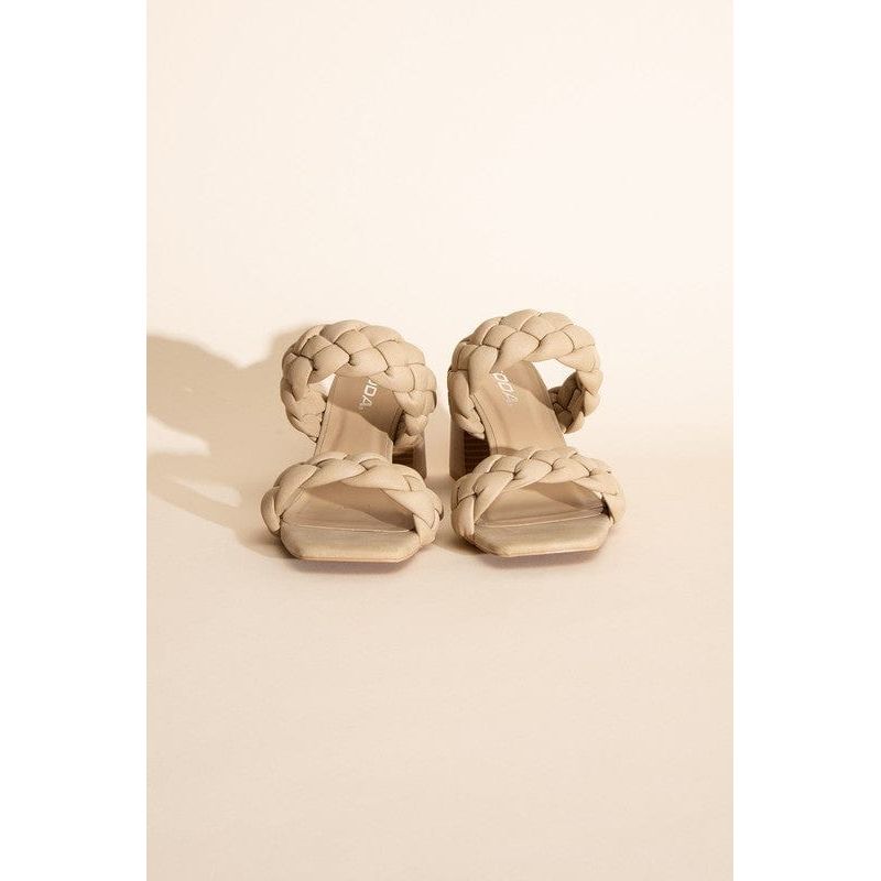 Buggy-s Braided Strap Mule Heels