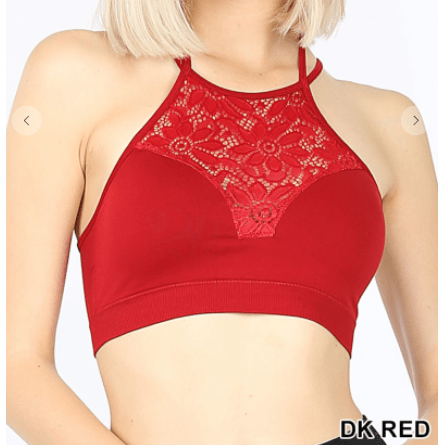 Lace cutout bralette with bra pads