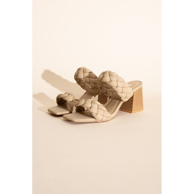 Buggy-s Braided Strap Mule Heels