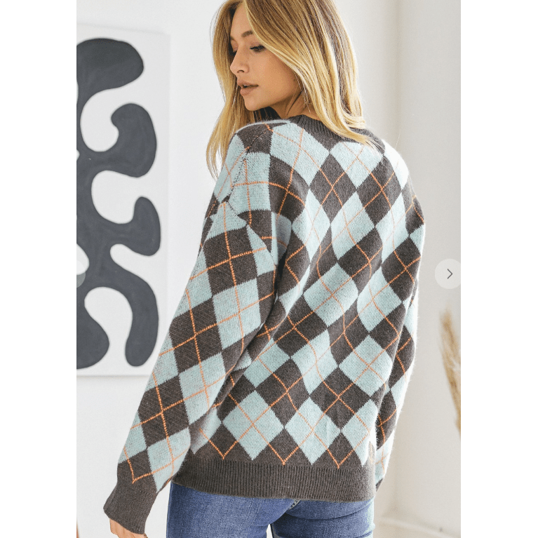Plaid Knit Sweater