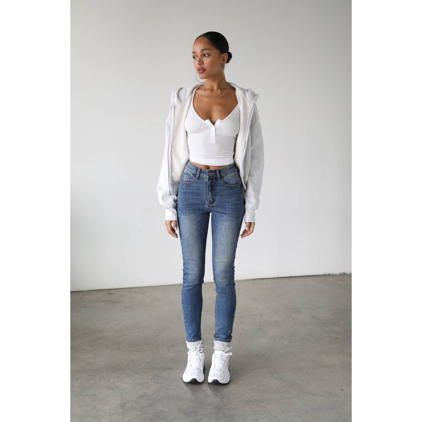 HIGH RISE SKINNY STRETCH DENIM JEANS - DG7120KM