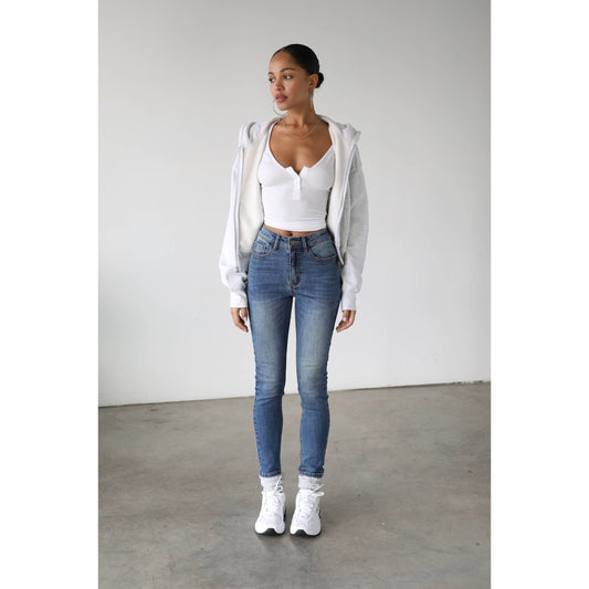 HIGH RISE SKINNY STRETCH DENIM JEANS - DG7120KM