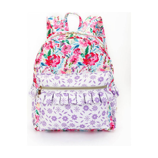 Hot Pink Flower Girls Ruffle Backpack