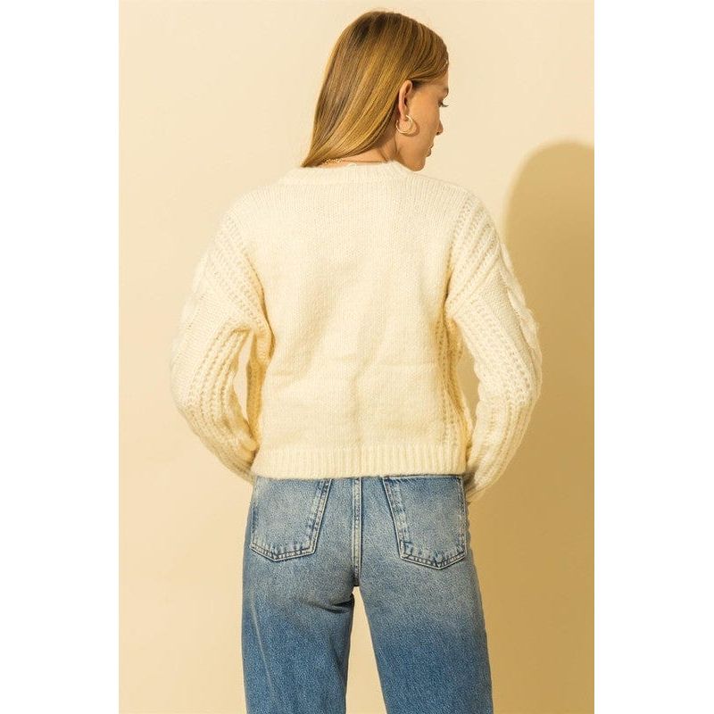 Cable Knit With Button Down Cardigan