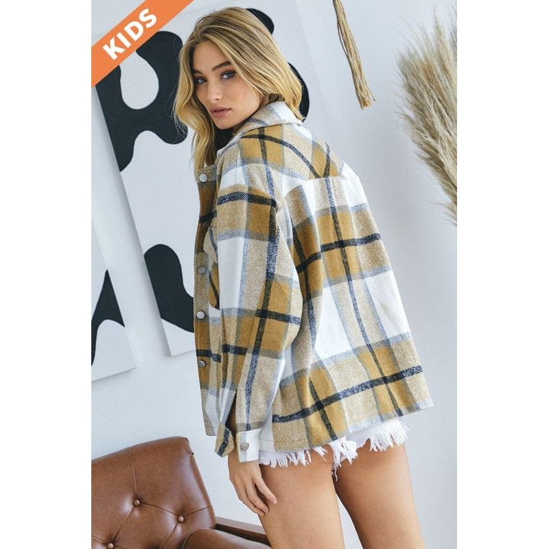 Oversize plaid shirt jacket
