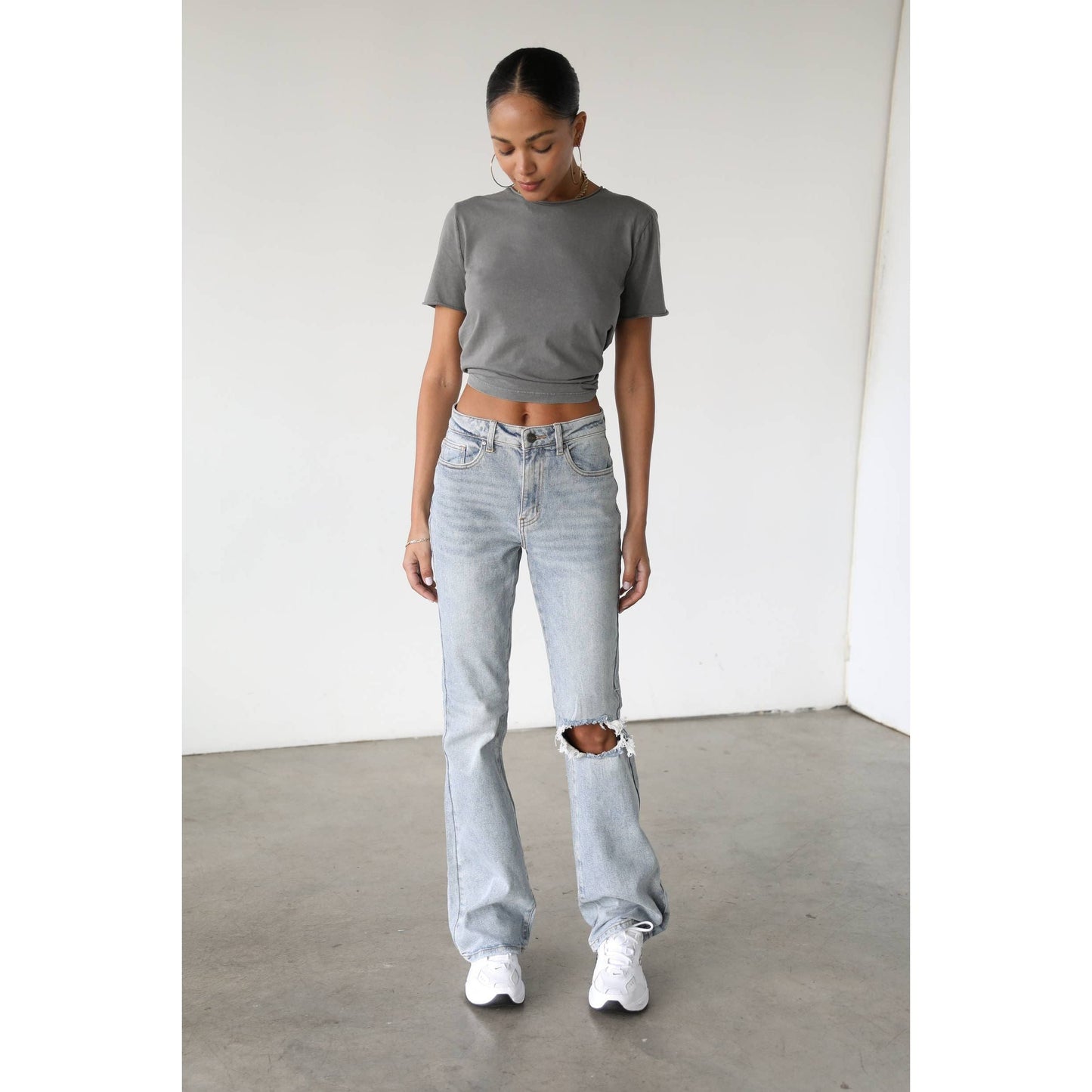 High Rise Flare Leg Denim Jeans-7101