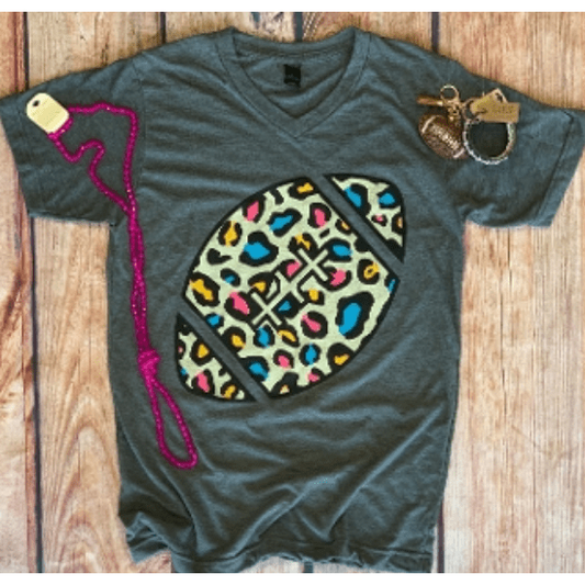 Multi Leopard Football T-Shirt