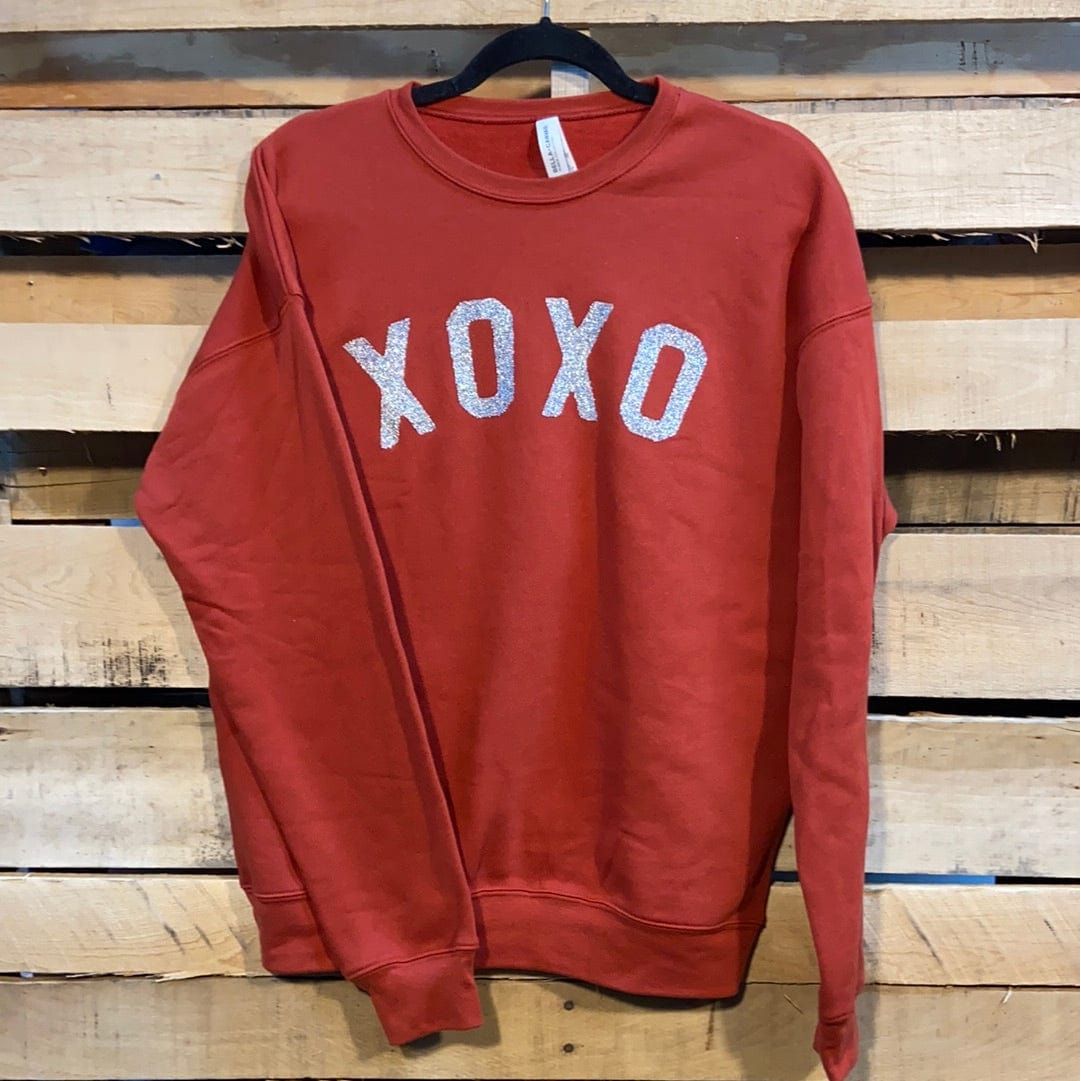 Xoxo silver glitter graphic pullover