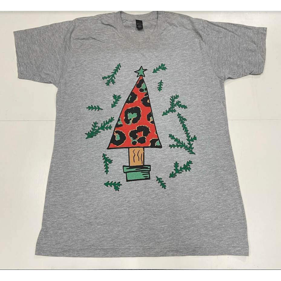 Leopard Christmas Tree tee