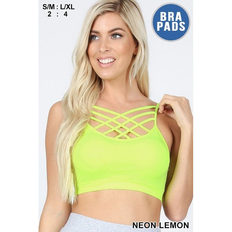 Seamless triple criss-cross padded bralette