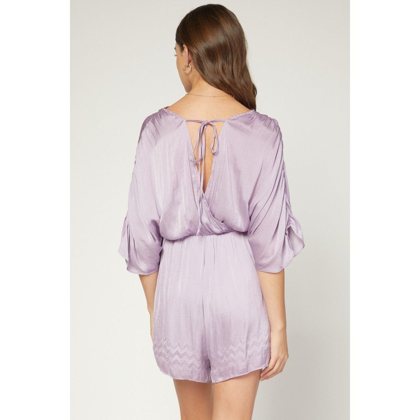 Satin V-Neck Romper