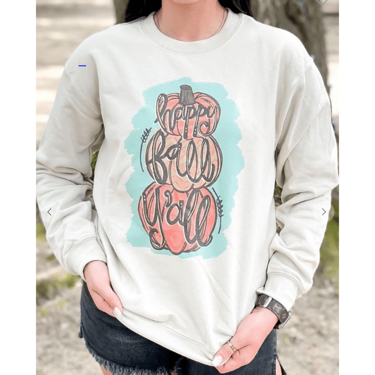 Pumpkin stacked sweatshirt