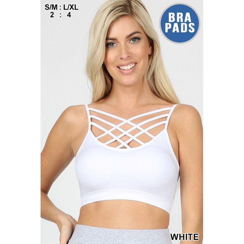 Seamless triple criss-cross padded bralette